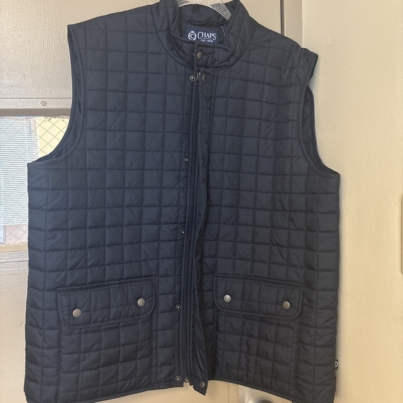 Chaps Men’s Blue Quilted Full-Zip Snap Sleeveless Vest Size XXL NEW - Picture 3 of 8
